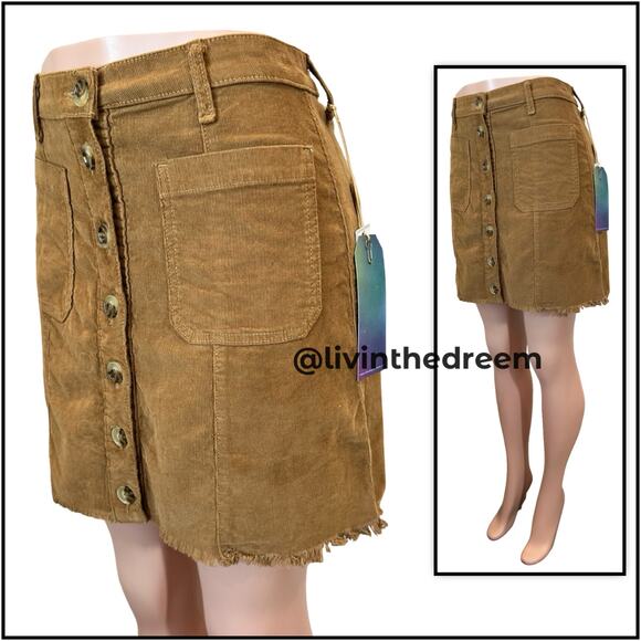 Show Me Your Mumu Sedona Mini Skirt Stretch Corduroy Hazelnut size M  $128 - Picture 9 of 17